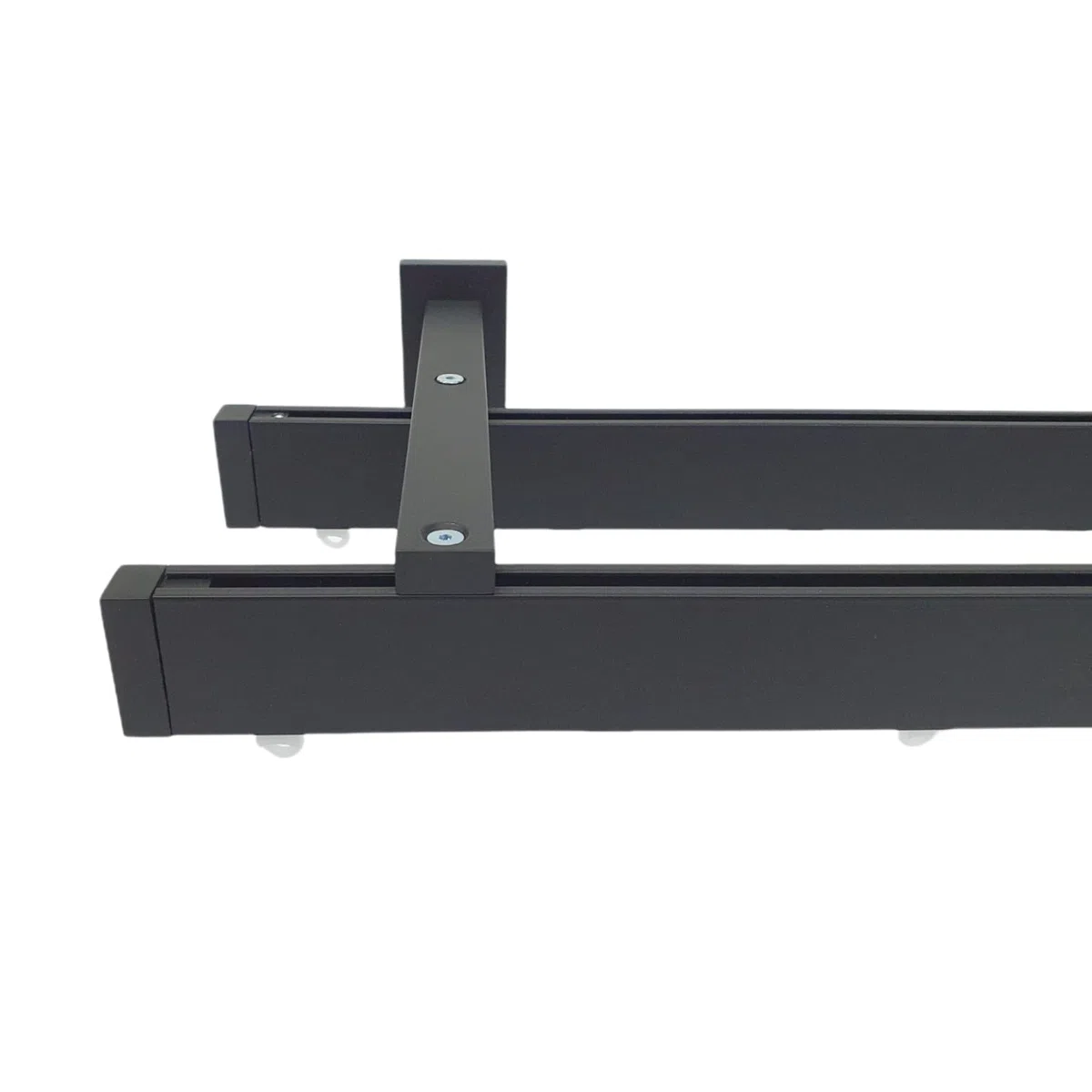 Globalcorporation Bastone Per Tenda Nero Minimal a Soffitto e Parete Doppio o Singolo Bastoni Moderni Binari da tende Scorritenda Riloga Zineffa Tendaggi Alluminio kit(140 Centimetri A Parete,NERO)