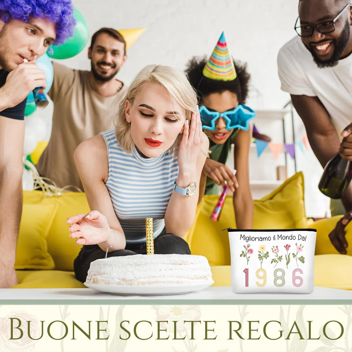 Hestya Regalo 50 Anni Donna Compreso Borsa Shopper Donna Borsa Cosmetica e Portachiavi Regalo di per Moglie o Amica, Celebrare 50 Anni di Compleanno Donna