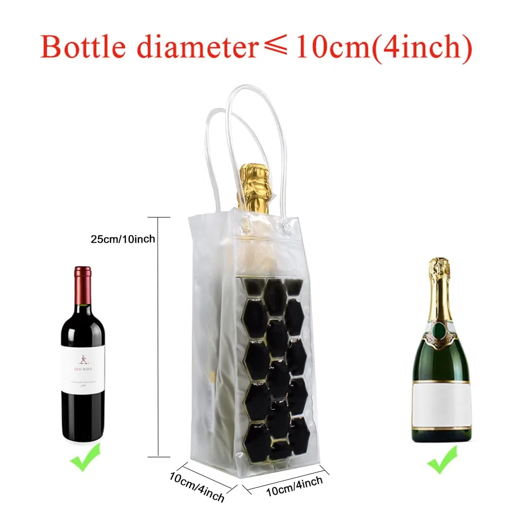 Borsa termica per vino, bottiglia di vino e birra (2 pezzi) raffreddamento istantaneo e mantiene la bevanda fredda, mantiene fresca e raffredda vino champagne (verde)