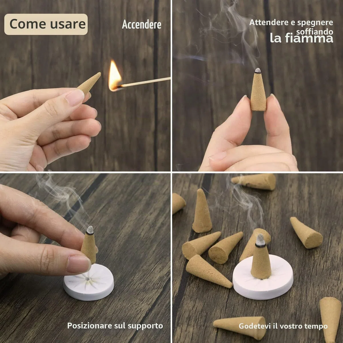 SCENTORINI Incenso coni 120 pz, Profumi Palo Santo, Coni di Incenso Naturale per Meditazione Yoga Purificazione Relax