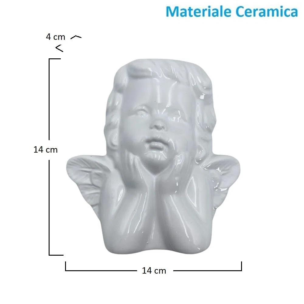 PALUPLUS - Set 3 Evaporatori d'Acqua per Termosifoni, Ceramica, Umidificatore con Gancio a S, Fantasia Angeli, Misura 14x4,5x14 cm, Vari Colori -6040F