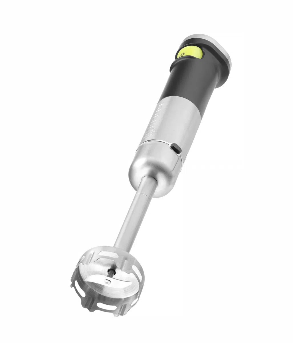 HENDI Frullatore a immersione, senza fili, ricaricabile, frullatore a mano, velocità regolabile in continuo con 1 pulsante sensibile, 2 batterie al litio ricaricabili, 150W, ø65x(H)390mm, acciaio inox