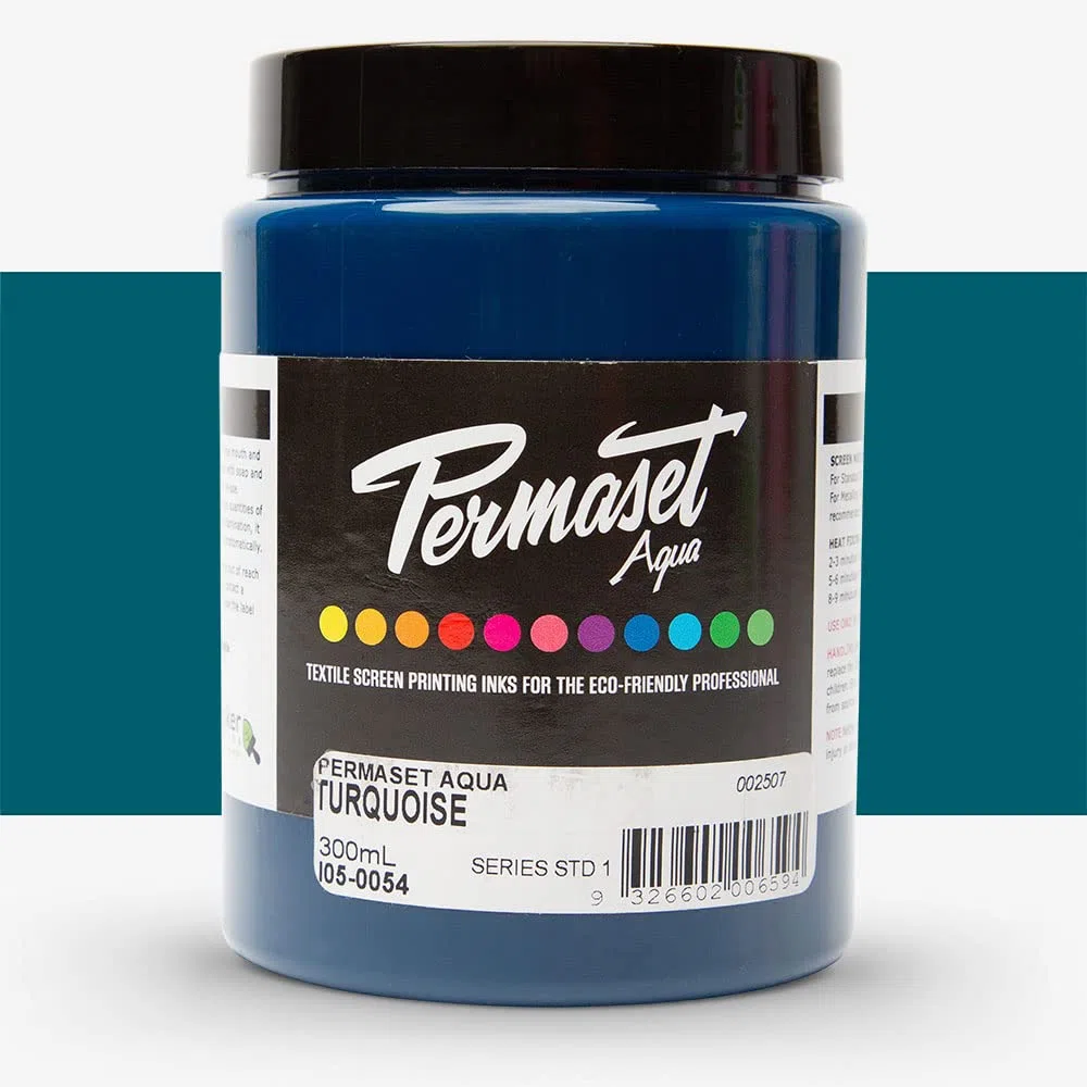 Permaset Aqua Supercover - Inchiostro per stampa su tessuti, 300 ml, colore turchese
