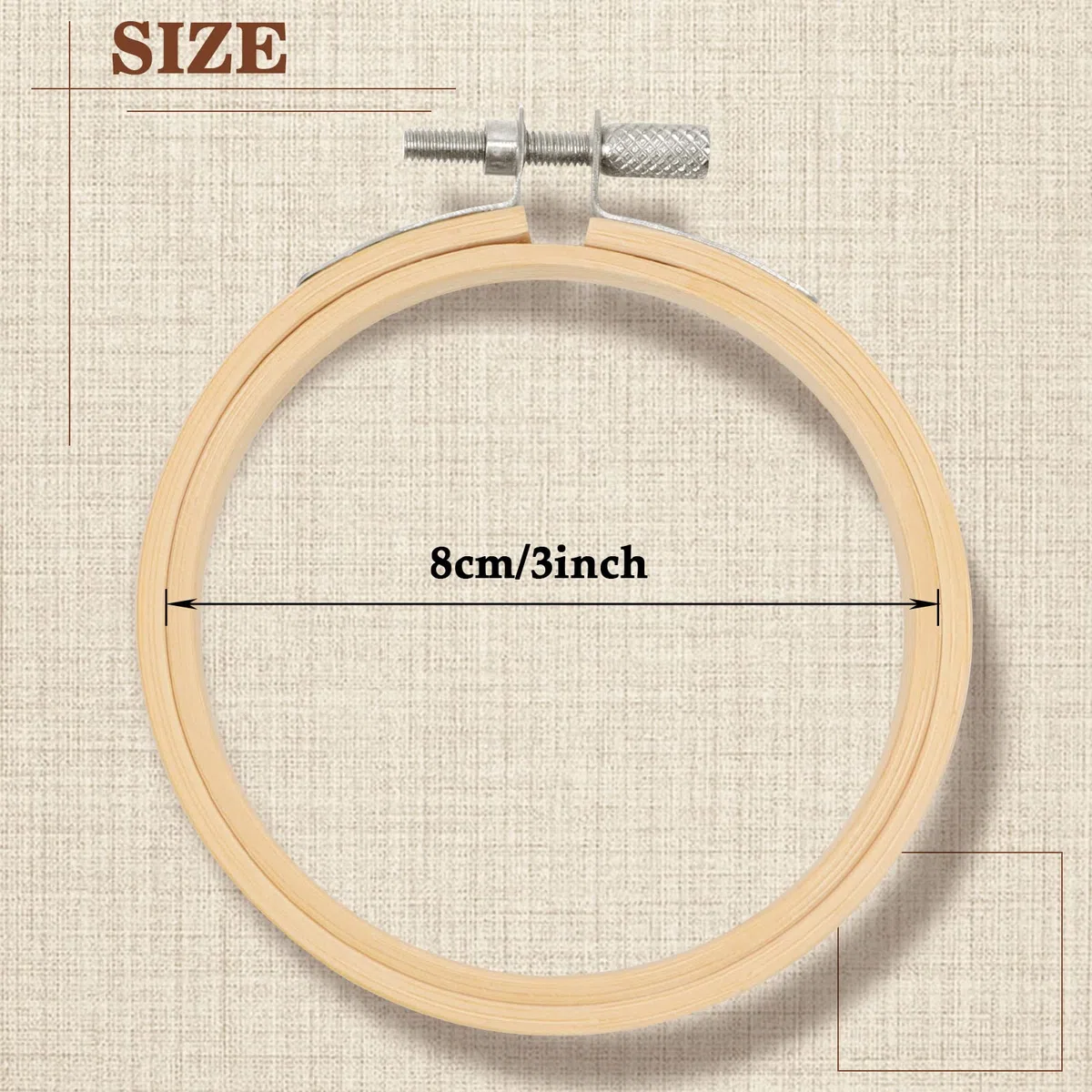ZOOQUE 20 Pezzi Telaio da Ricamo,Bamboo Cerchio Cerchi da Ricamo in Legno per Punto Croce L'artigianato il Cucito a Mano Decorazione e Progetti Fai da Te e Cucito (10cm,20Pezzi)