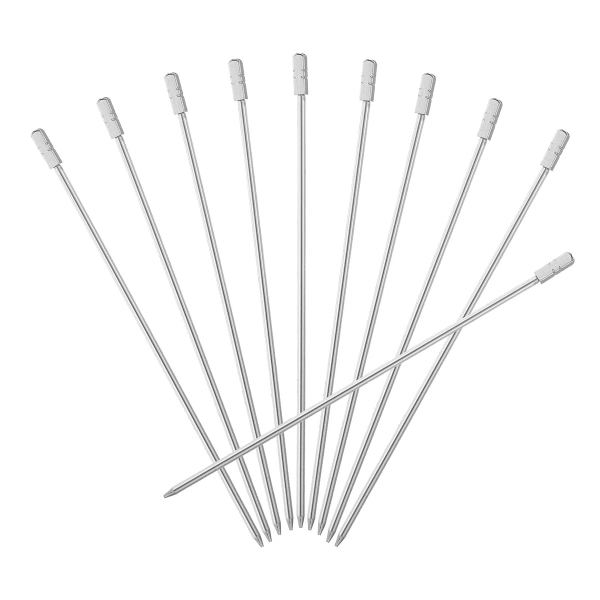 QUARKZMAN 20pz Inox Acciaio Stuzzicadenti 4,25" Metallo Stuzzicadenti Stecchini Frutta Stecchini Riutilizzabili Lunghi Stuzzicadenti Spiedini Cocktail per Festa Bevande Argento Quadrato