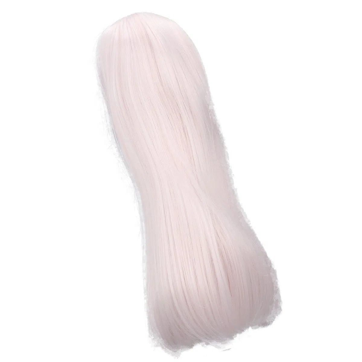 Zerodis 1/3 BJD - Parrucca per bambola SD, 21-24 cm, in seta naturale morbida ad alta temperatura, capelli lunghi e lisci mohair, con frangia per indossare parrucca per bambole BJD, colore rosa fai da