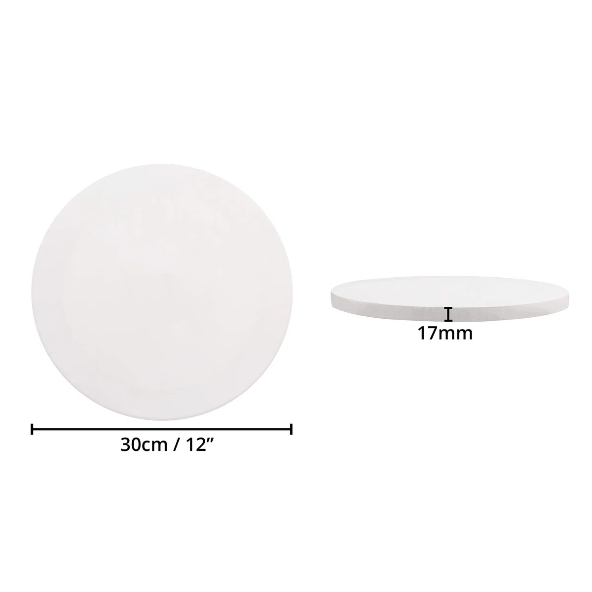Belle Vous Set di 2 tele da pittura rotonde, 30 cm, grande tela rotonda pre-tesa, telaio rotondo per pittura acrilica e olio, disegno e schizzo