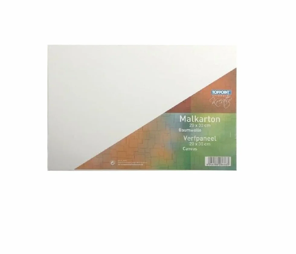 Stylex 28666-P10 Cartoncino per Pittura, 20 X 30 Cm, Confezione da 10, Spessore 3 Mm, Rivestito con Tessuto di Cotone al 100%, Fondo Bianco, per Colori a Olio, Acrilici e Tempera, Gouache Pittura
