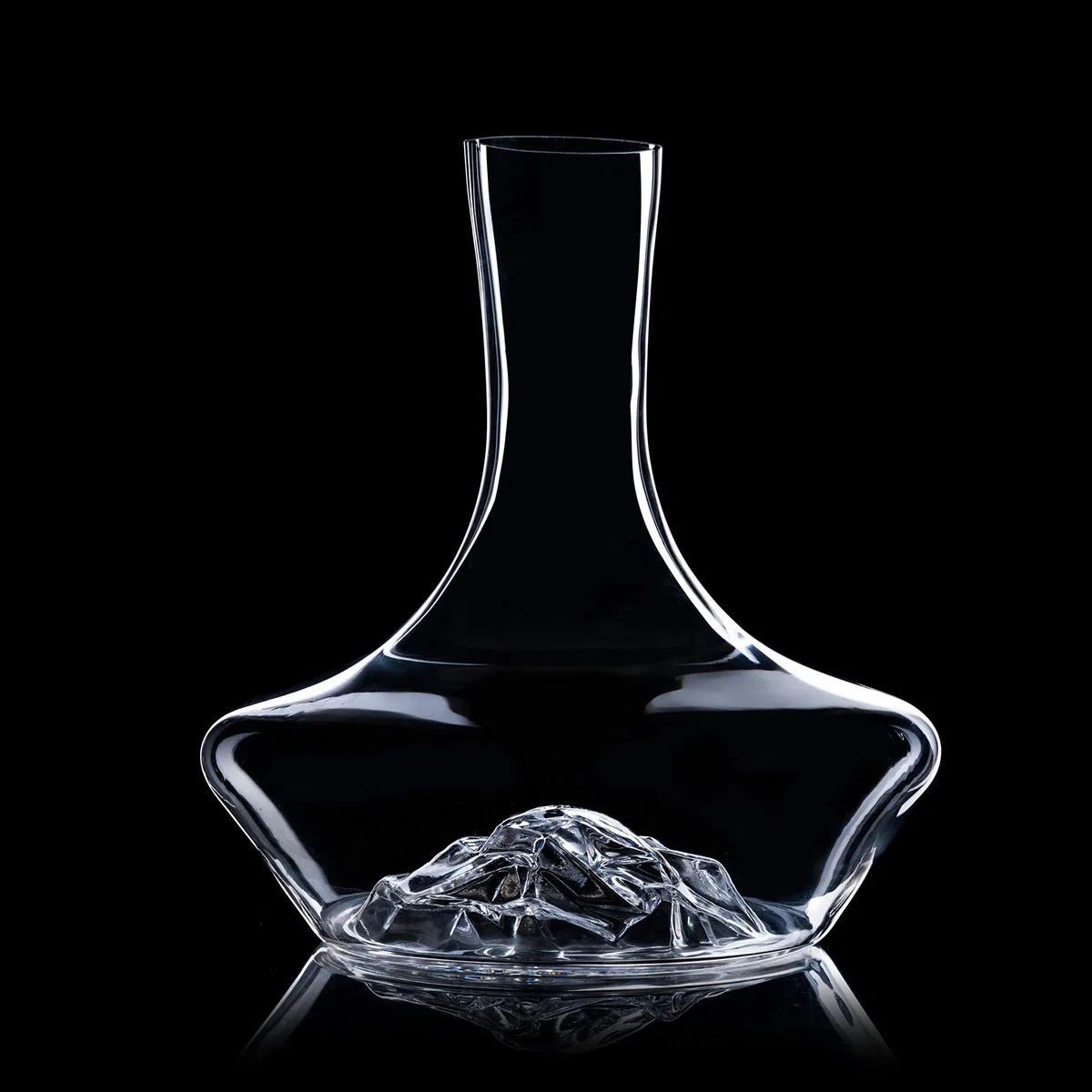 Decanter per Vino, vino decanter Iceberg con Filtro Aeratore, Base per Asciugatura e Perline Pulizia, Caraffa per Vino Rosso in Cristallo Soffiato a Mano al 100% Senza Piombo (1400ml)