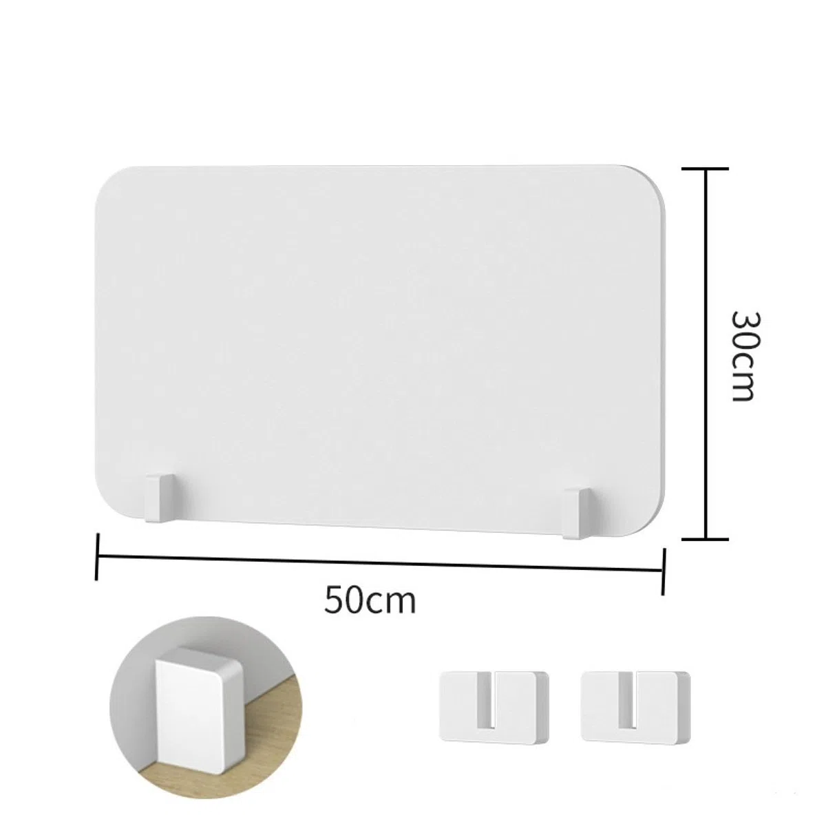Pannello divisorio per scrivania in PVC, pannello di protezione multifunzionale, facile da installare, barriera protettiva per la distrazione visiva, 30x50 Cm