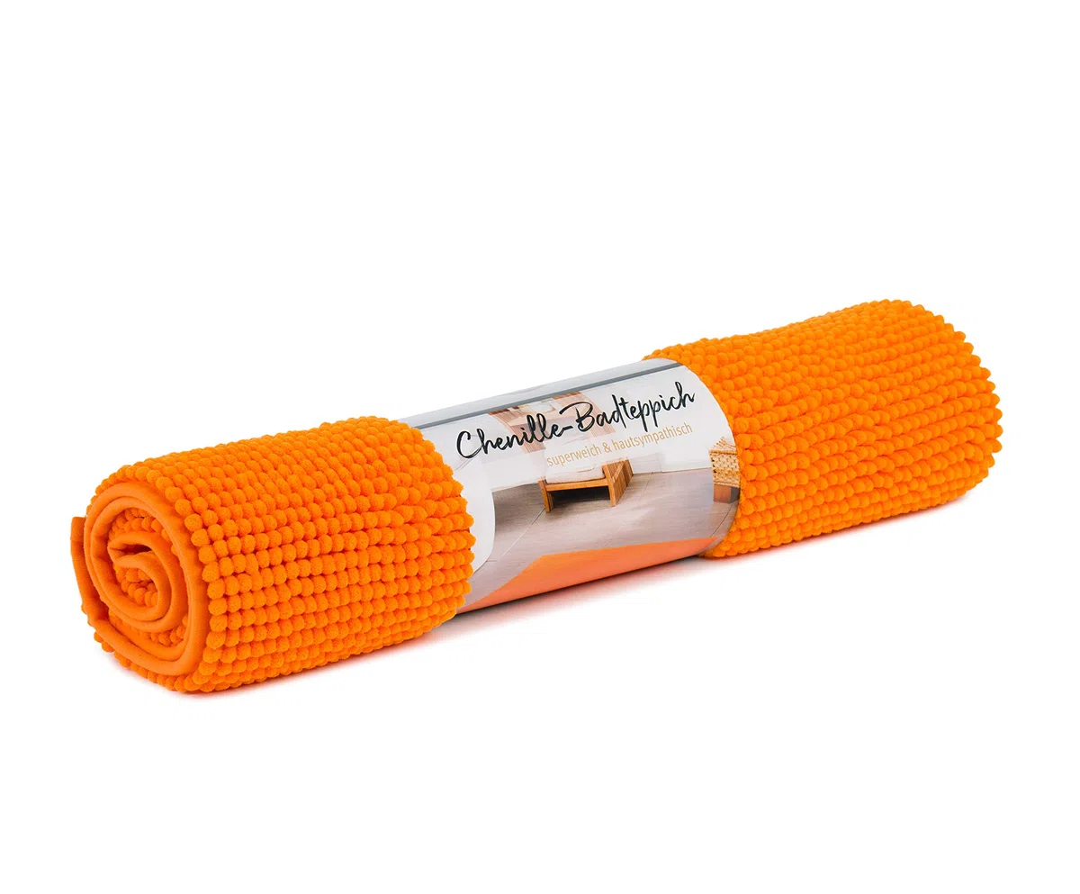 Gözze - Morbidissimo Tappetino da Bagno Antiscivolo, 100% Microfibra, 50 x 70 cm - Arancione