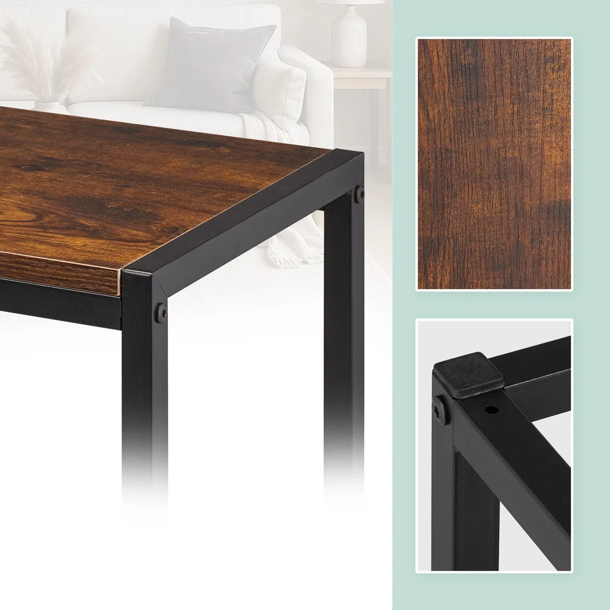 Panca Relaxdays, Sala da Pranzo, Panca da Soggiorno e corridoio, HxLxP: 47 x 120 x 30 cm, Metallo, Industriale/Nero