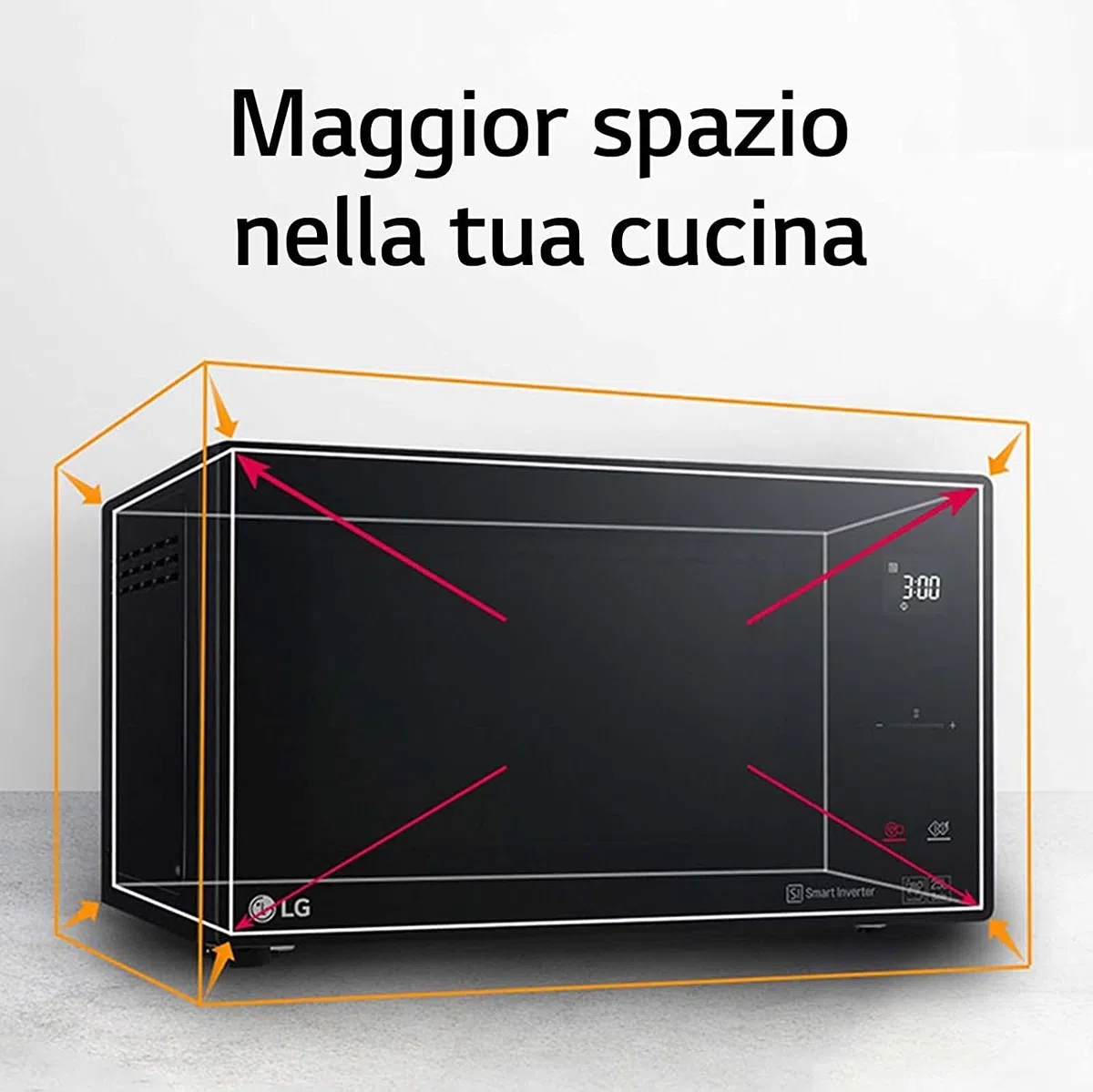 LG MH7265DPS Forno Microonde Smart Inverter con Grill al Quarzo, 32 Litri, 1200 W, Programmi Automatici, Livelli di Potenza Regolabili, Piatto Microonde Crispy Incluso - Nero 30.7 x 54.4 x 44.1cm