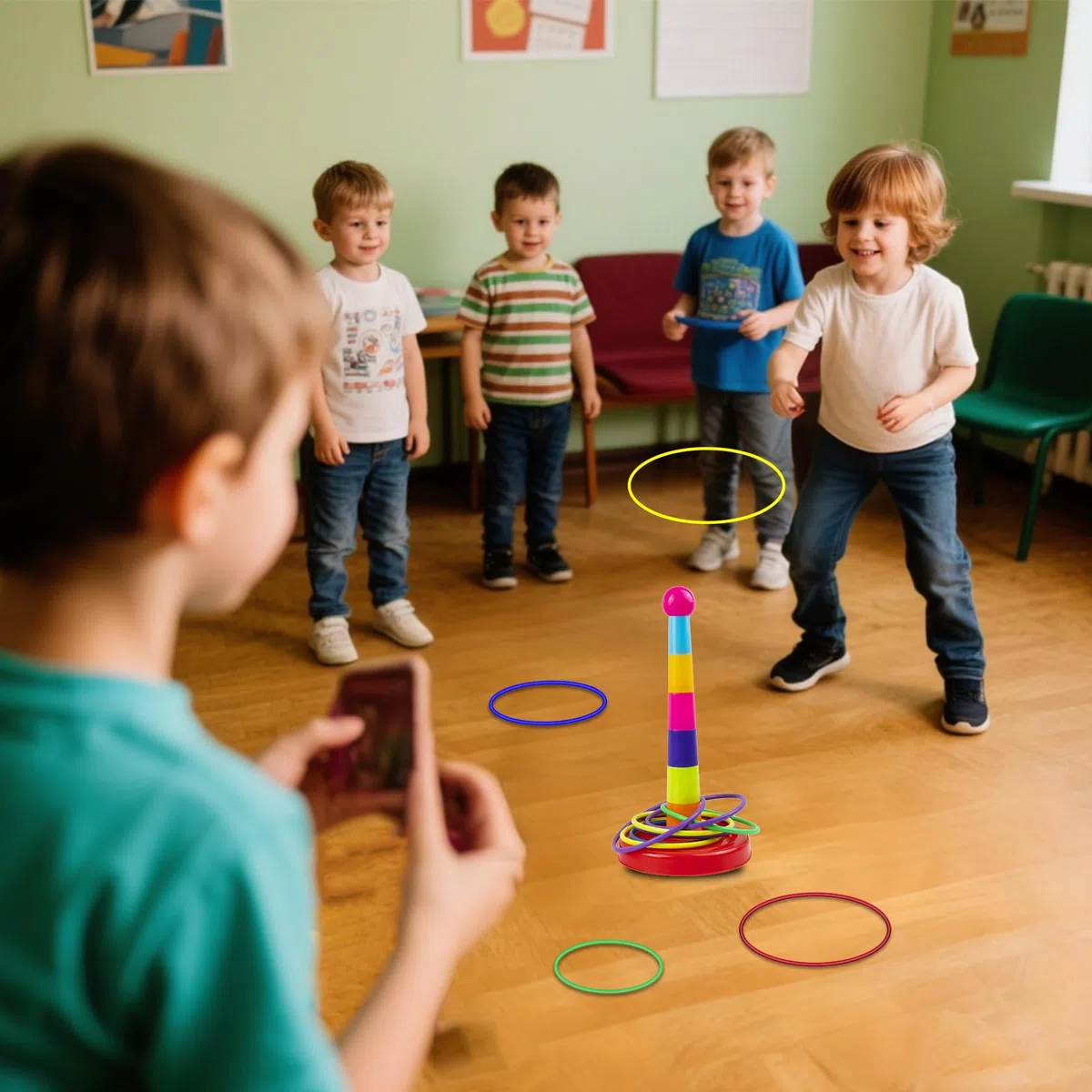 24 pezzi plastica anelli di lancio giocattoli, anelli di lancio cerchi per i bambini, anello di gioco Toss Carnevale per interni all'aperto Sport Party Supplies giochi (12cm-12pz/18cm-12pz)