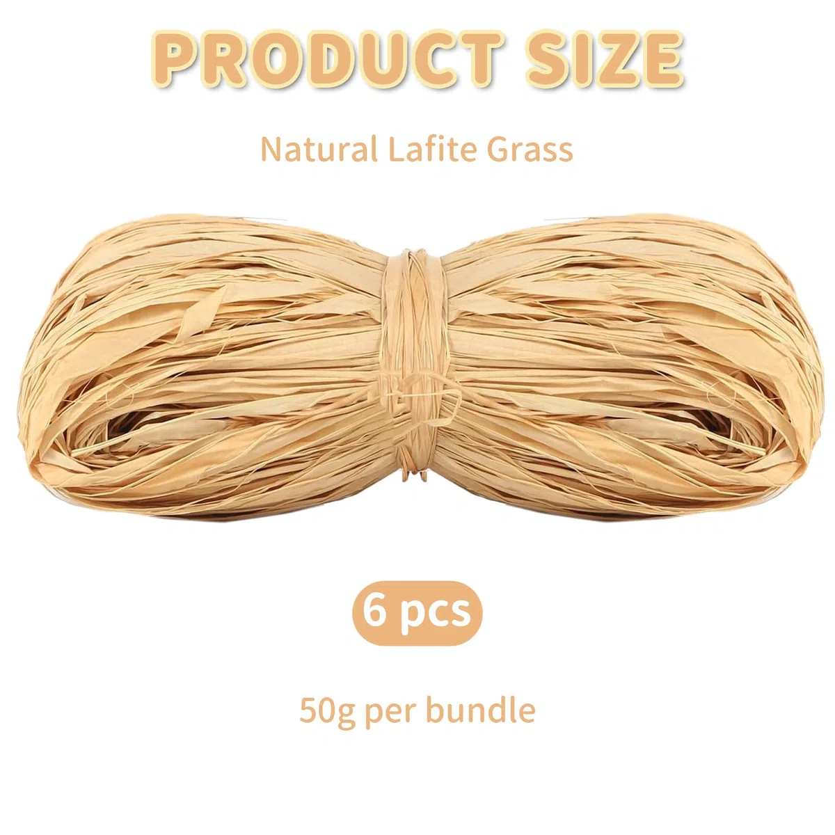 Aililong Rafia Filato per Uncinetto, 6 Pezzi 300g Nastro di Filo Naturale l'artigianato Fai da Te, Legare fioristi Giardino - Flessibile ed Ecologico