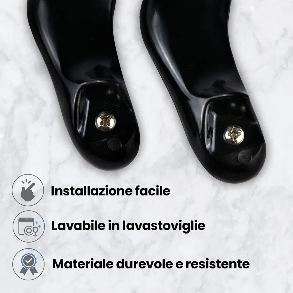 ANAKEL HOME Set 2 Maniglie per Pentola AMC, Ricambio per Pentola AMC | Bachelite Anti Scottatura, Colore Nero, Viti Incluse