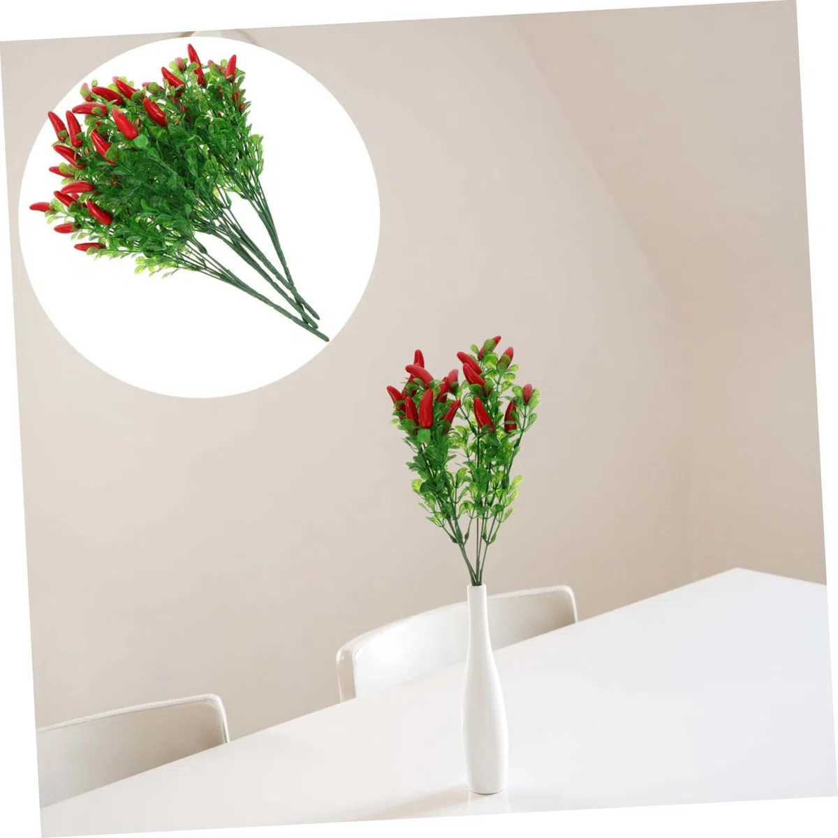 Ciieeo Bouquet di Peperoncini Finti in Plastica 4 Pezzi, Simulazione Realistica, Facile da Curare, Decorazione per Banchetti e Ambienti Esterni