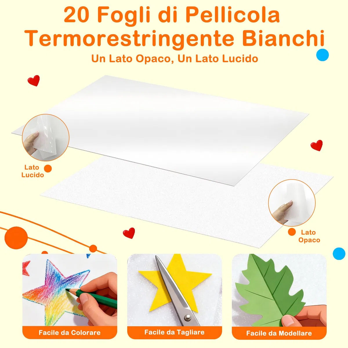 Set di 251 Pezzi Kit Plastica Termorestringente con Fogli Termoretraibili A5, DIY Kit per Artigianato, Portachiavi Fai Da Te e Pendenti di Plastica Termoretraibile