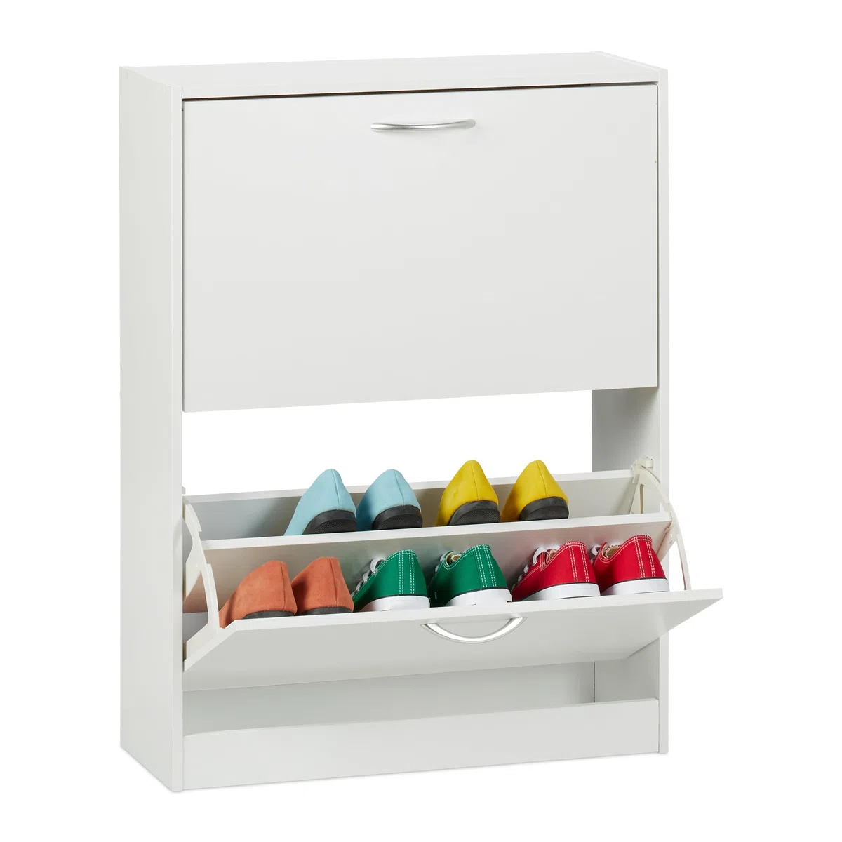 Relaxdays Scarpiera a 2 Scomparti, Scaffale Stretto Salvaspazio Slim, HLP: 80 x 60 x 24 cm, per 12 Paia di Scarpe