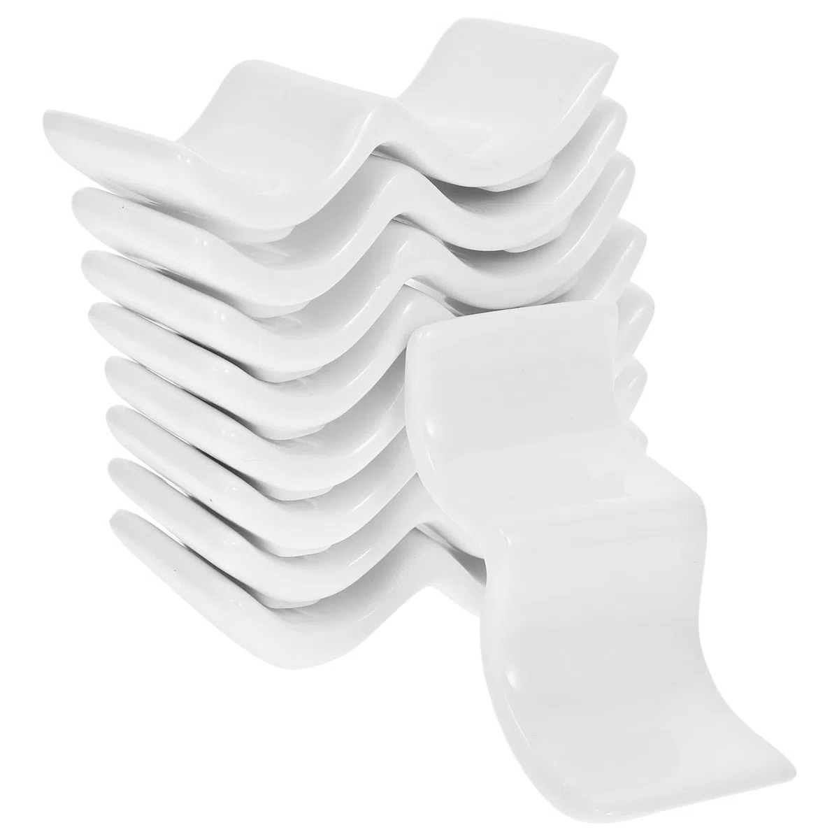 Poggia Posate da Tavola in Ceramica Bianca 10 Pezzi, Supporto per Bacchette e Cucchiai, per Casa e Party, Porta Posate Funzionale e Decorativo