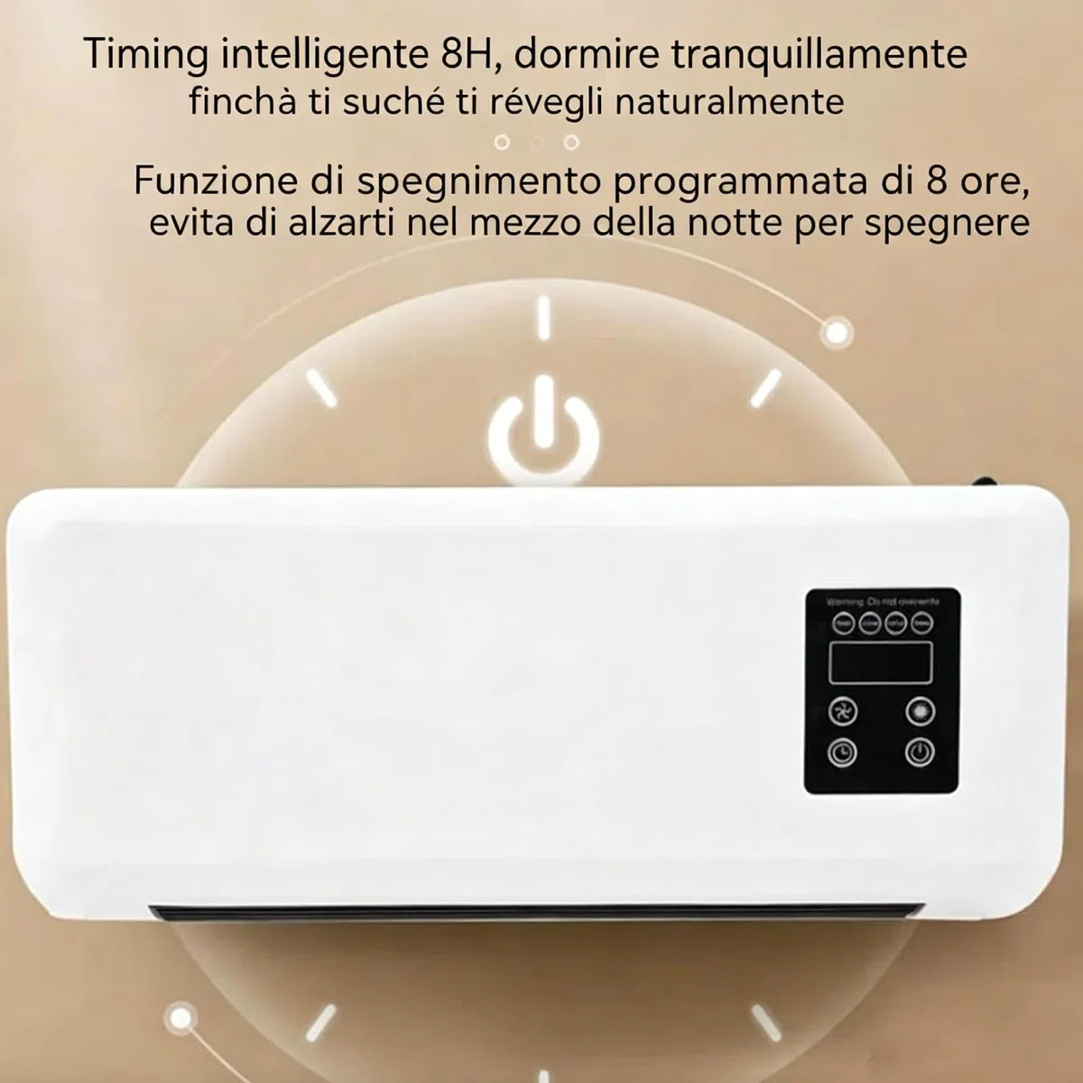 F Fityle Mini Condizionatore Portatile Split in ABS, Condizionatore Reversibile 2 in 1, 220 V, Timer Intelligente da 8 Ore, Climatizzazione da Parete per Camera da Letto, Soggiorno