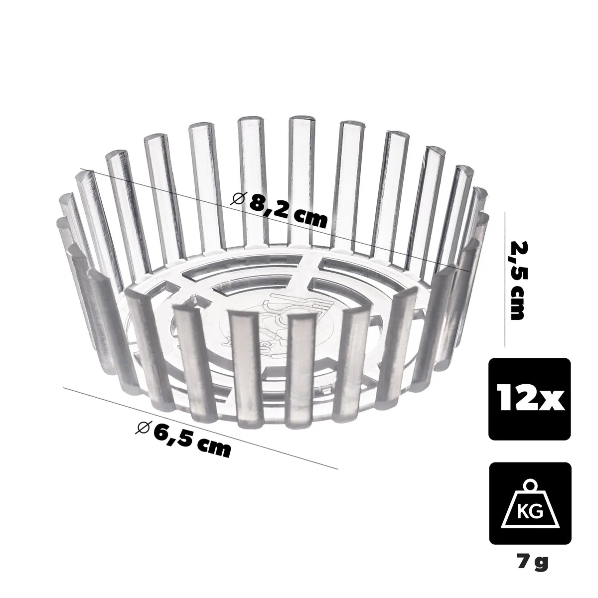 KADAX Pesi di Fermentazione – Set da 12 | Accessorio fi 82 mm con Rete per Barattoli TO82 | Inserto Plastica per Crauti, Kimchi & Cetriolini | senza BPA
