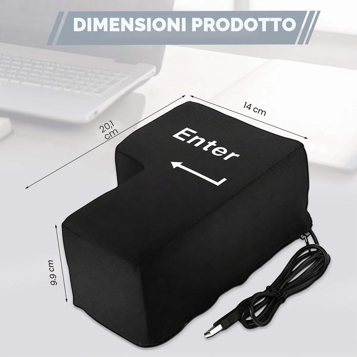 Enter Key Pillow USB Big Enter Key Cuscino, Comodo Cuscino da Scrivania, Cuscino per Pisolini in Ufficio o a Casa