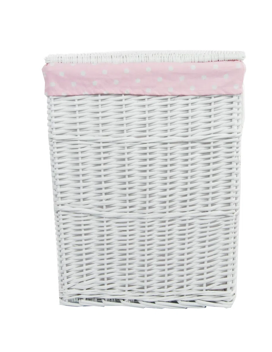 VWWK-22WRt-b - Cesto portabiancheria in vimini, rettangolare, con coperchio, 40 x 30 x 55 cm, colore: Bianco