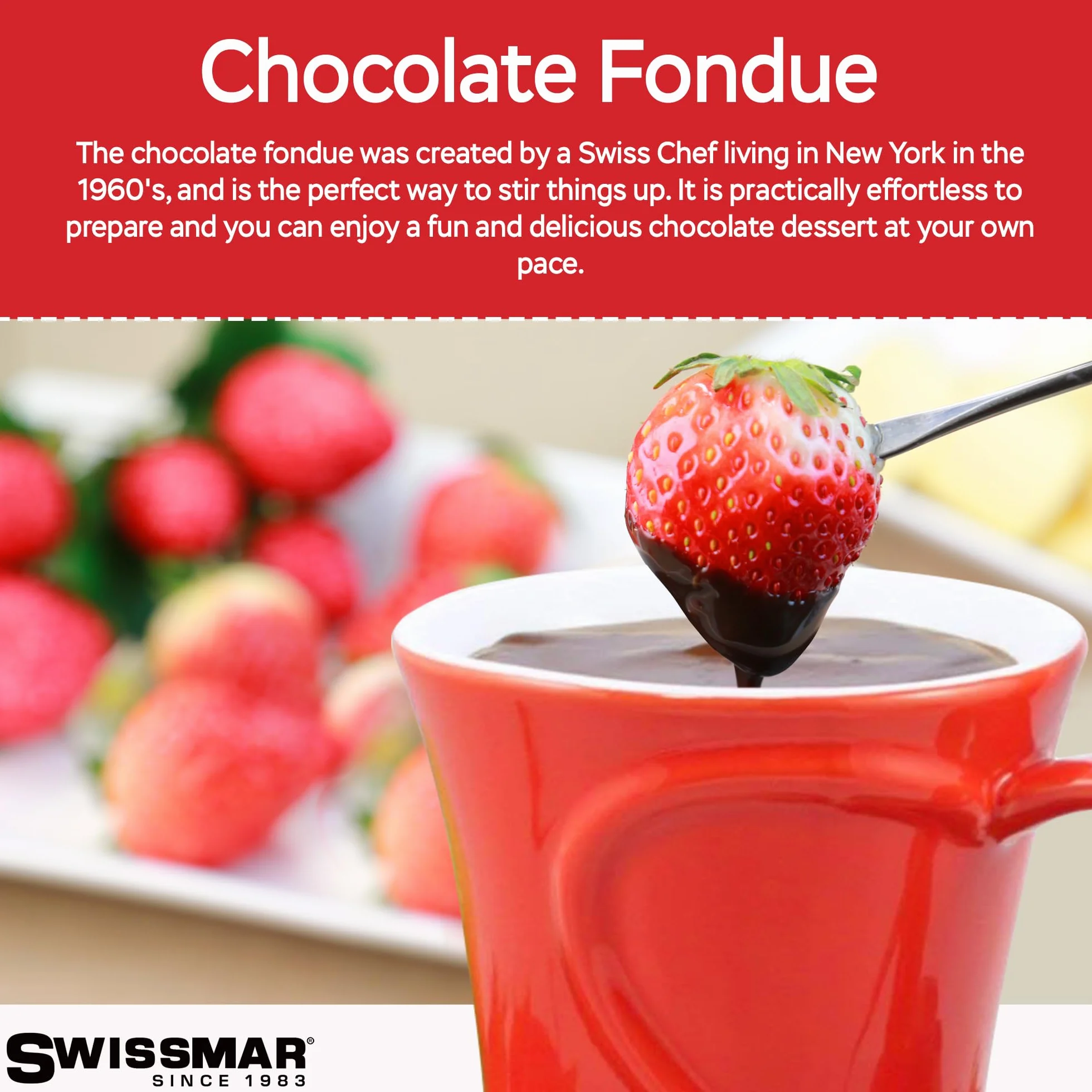 Swissmar F12066 4-Piece Sweetheart Cioccolato Fonduta Mug Set by Swissmar