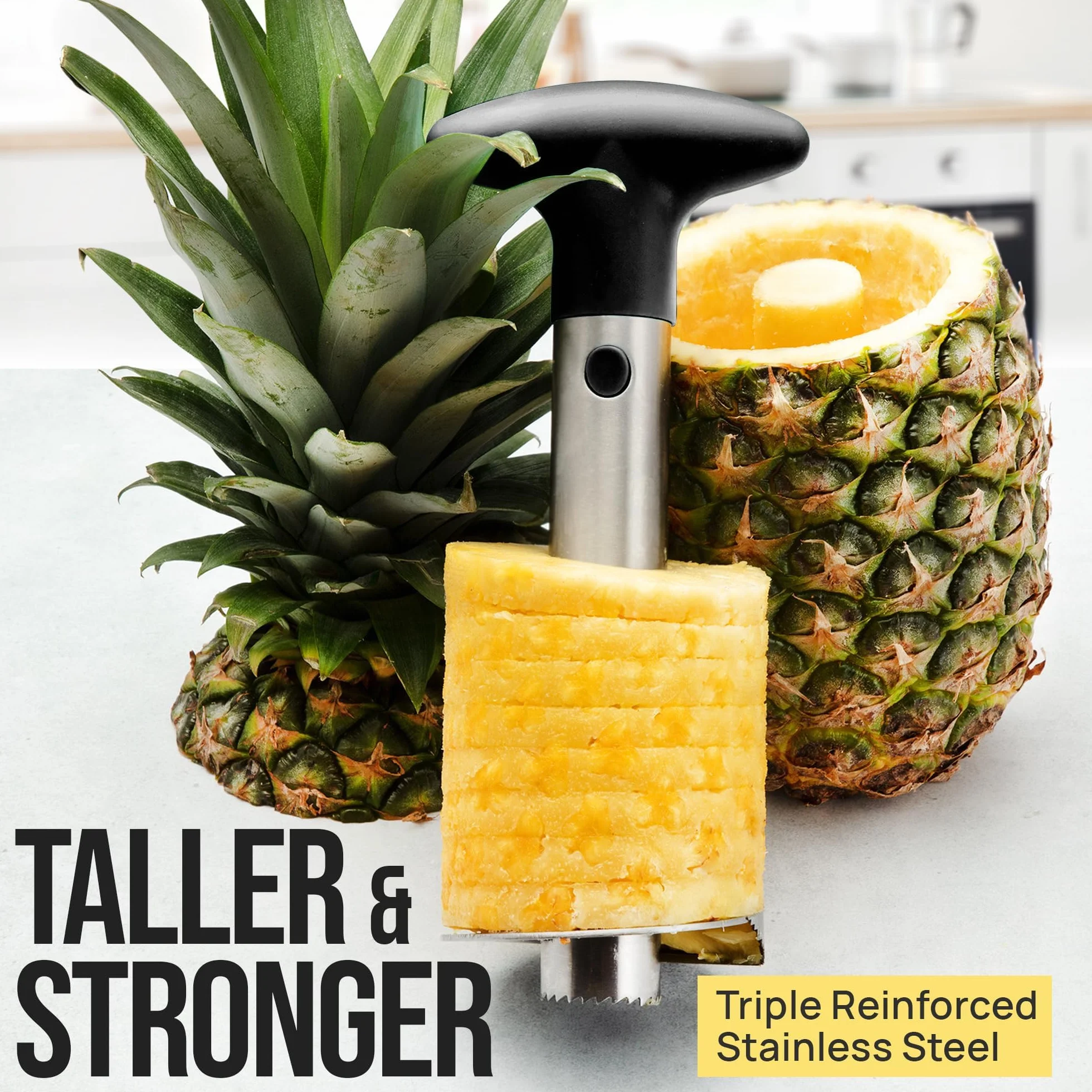 Zulay Kitchen cucina ananas corer e strumento di affettatrice - acciaio inox pineapple cutter per easy nucleo removal & presse - super fast ananas affettatrice e strumento di corer permette di rispar