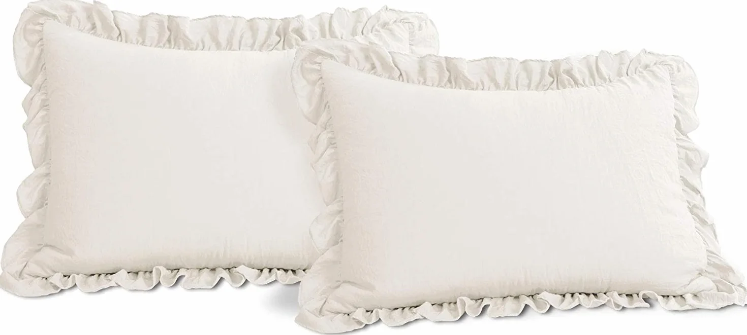 Lush Decor Reyna, Poliestere, Bianco, King