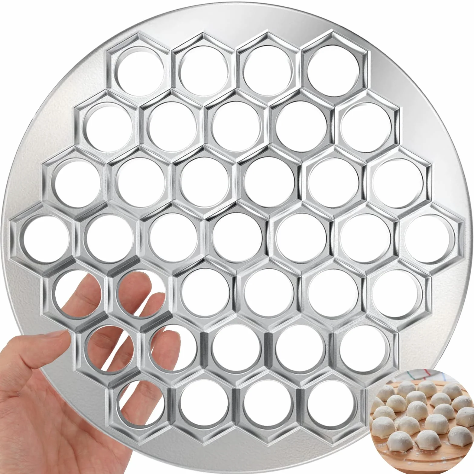 Stampo per Pelmeni, 37 Fori Stampo Gnocchi, stampo per Ravioli in Lega di Alluminio, Macchina per Ravioli, per Cucina Fai Da Te, Feste di Famiglia e Picnic