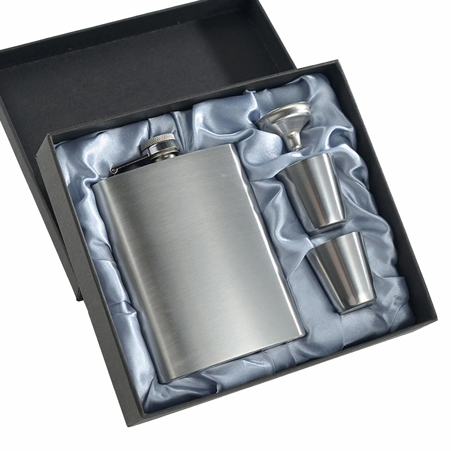 fiaschetta tascabile 8 once fiaschetta per liquori 220 ml flask con Due bicchieri da vino, a Imbuto - Regalo Uomo - Regalo Uomo/Testimone