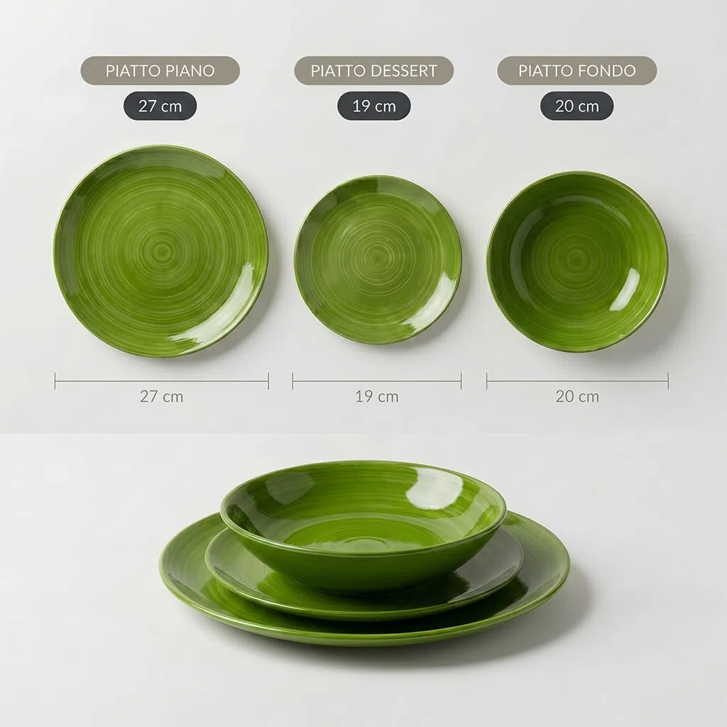 INTRECCI Servizio Piatti – Set Completo per 6 Persone in Porcellana – Design Moderno – Piatti Tavola Eleganti – Compatibili Lavastoviglie e Microonde - Set 18 piatti, modello: Linea Natura