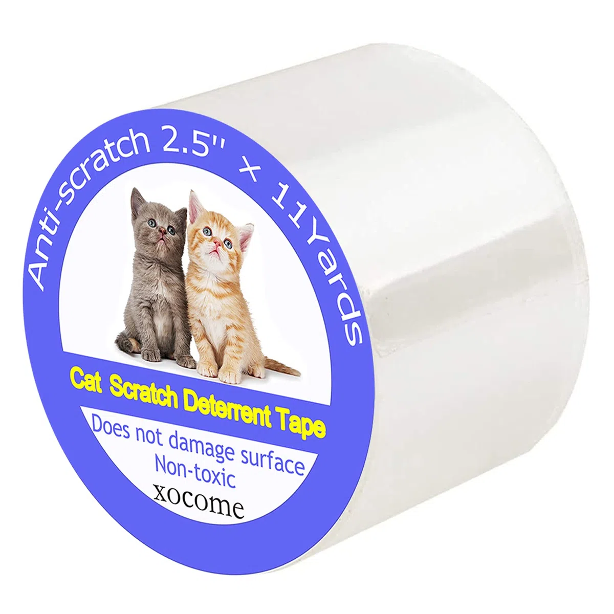 Nastro antigraffio per gatti, protezione antigraffio per porte da 6,35 cm x 10 m, autoadesivo su un lato, trasparente, per divani, porte, tavoli e mobili