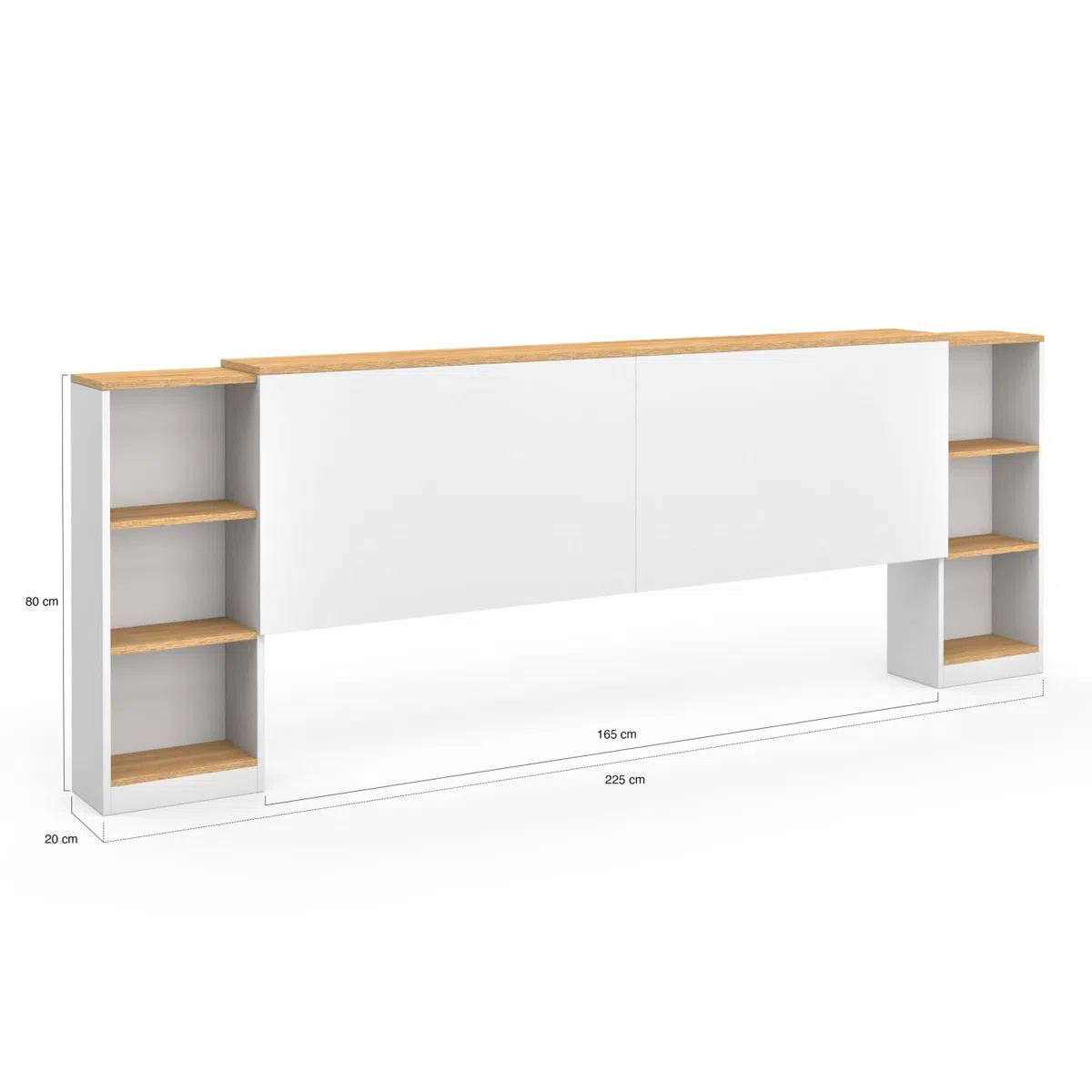 IDMarket - Cabecero extensible CATBA con almacenamiento deslizante para camas de 140 y 160 CM de madera y blancas