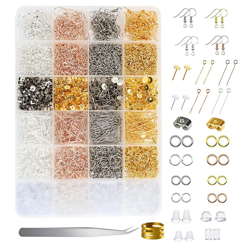 RANJIMA 3600 Pezzi Kit Collane Fai Da Te Adulti, Set per la Creazione di Gioielli, Eiparazione di Orecchini Braccialetti Collane Fai da te per Principianti Kit di Creazione di Gioielli per Adulti