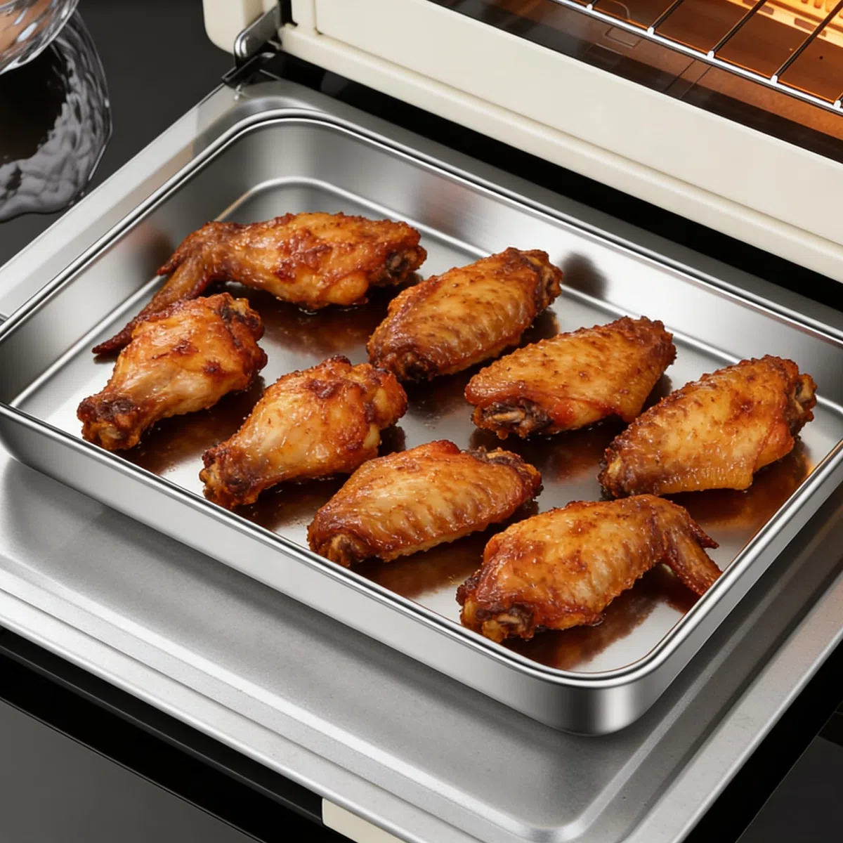 2 Pezzi Teglia Forno Acciaio Inox 23 X 17 X 2,5 cm, Teglie Da Forno In Acciaio Inox Rettangolari, Lucidate a Specchio e con Rivestimento Antiaderente, Facili da Pulire e Lavabili In Lavastoviglie