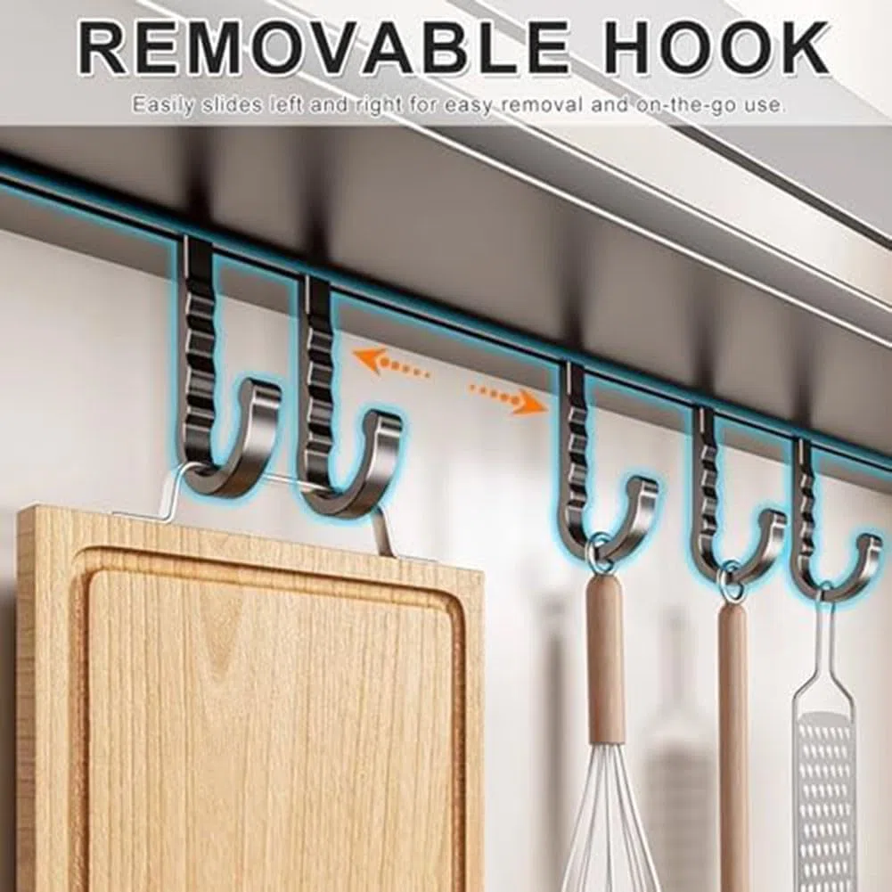 Scaffale da cucina in acciaio al carbonio da parete, senza trapano, mensola salvaspazio con ganci per spezie, utensili e barattoli, design moderno grigio per organizzare condimenti A