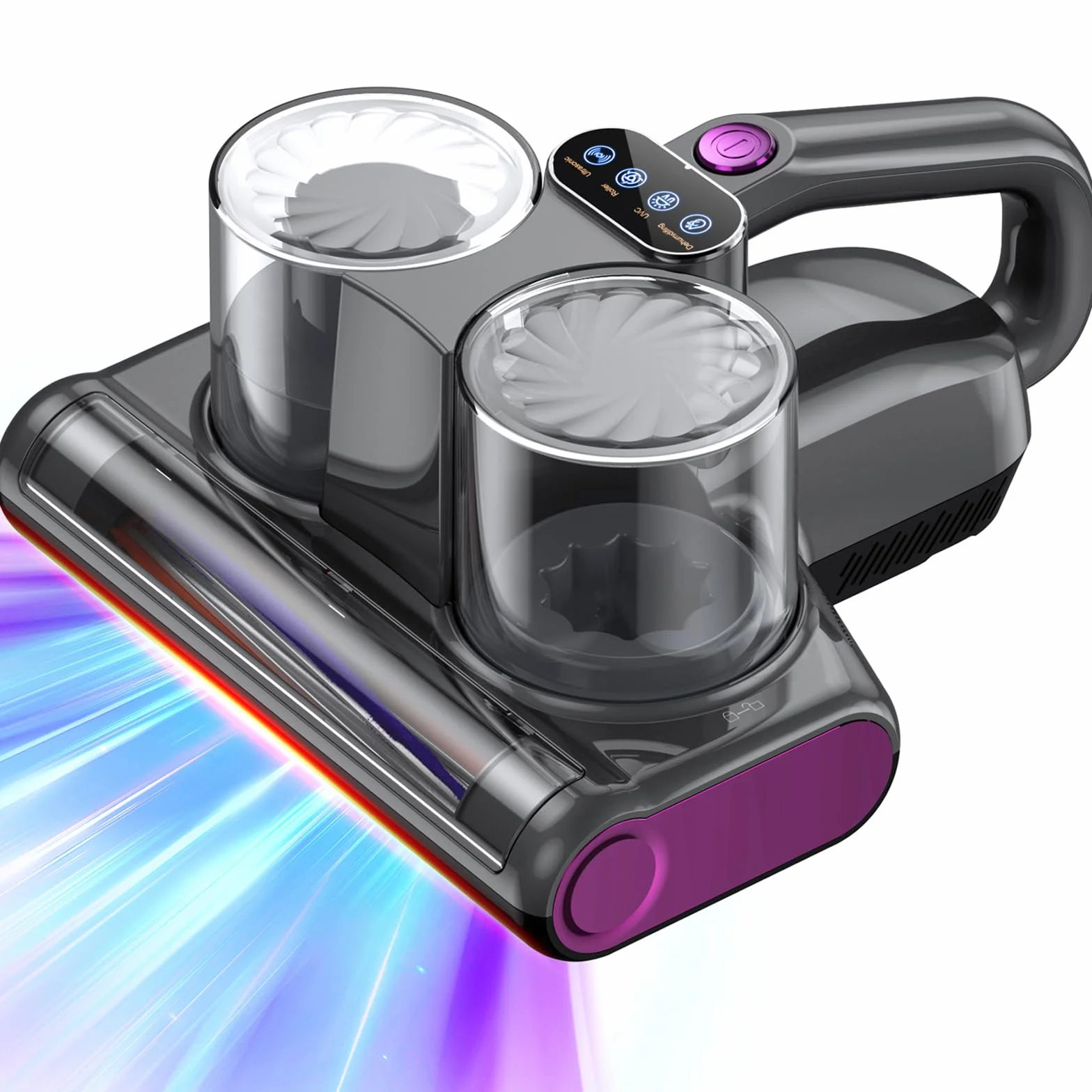 Aspirapolvere per Materassi Battimaterasso con Luce UV-C a 253,7 nm 16Kpa Aspiratore Antiacaro Filtro HEPA Riscaldamento Ultrasuoni Funzione Rimuove Allergeni e Polvere 500W Filo