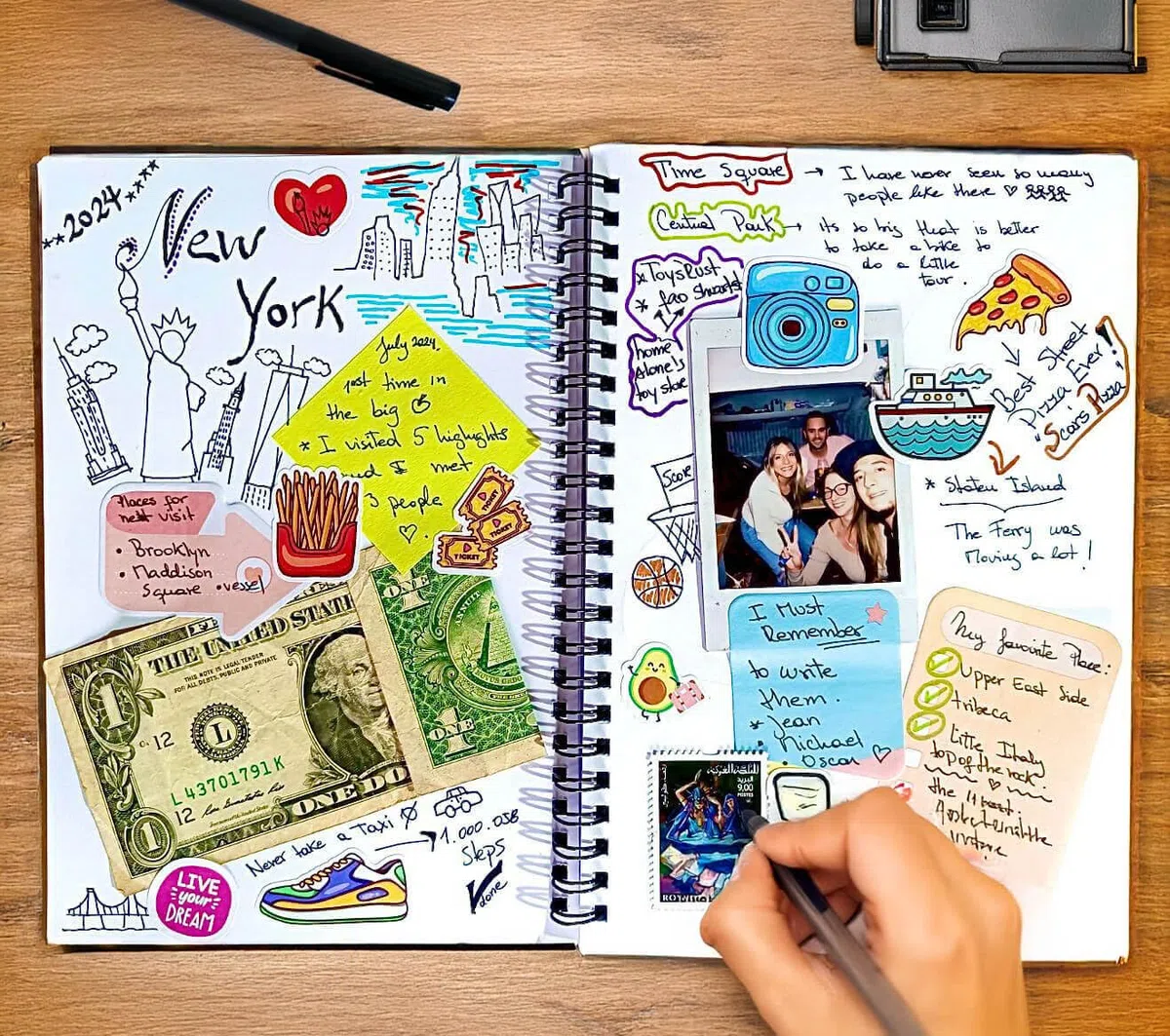 Diario di viaggio personalizzabile, adatto anche per bullet journal o scrapbooking. Diario di viaggio da compilare, immancabile tra i regali per viaggiatori uomo, regali per viaggiatori donna