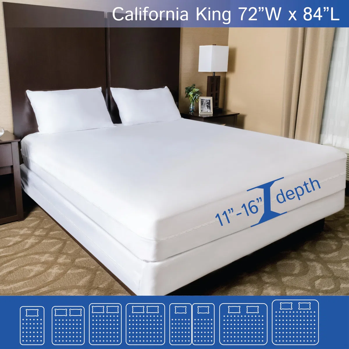 Coprimaterasso California King Size, impermeabile, con cerniera, ipoallergenico, di alta qualità, protegge da liquidi, polvere, tessuto traspirante e silenzioso