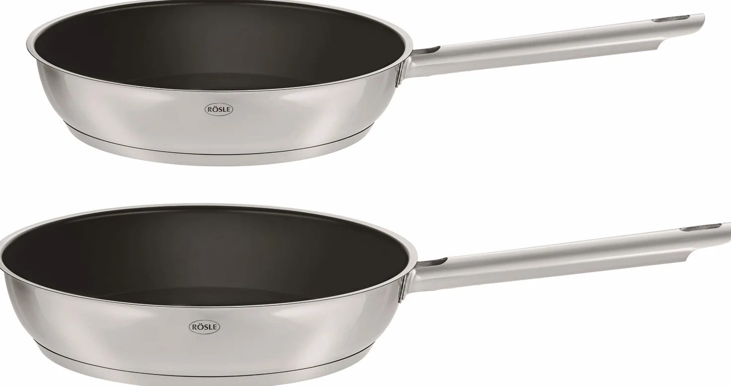 RÖSLE ELEGANCE batteria di pentole da 10 pezzi, 6 pentole da cucina, 1 inserto per la cottura a vapore, 2 padelle nel set, acciaio inox 18/10, adatta alla lavastoviglie e ai piani cottura a induzione