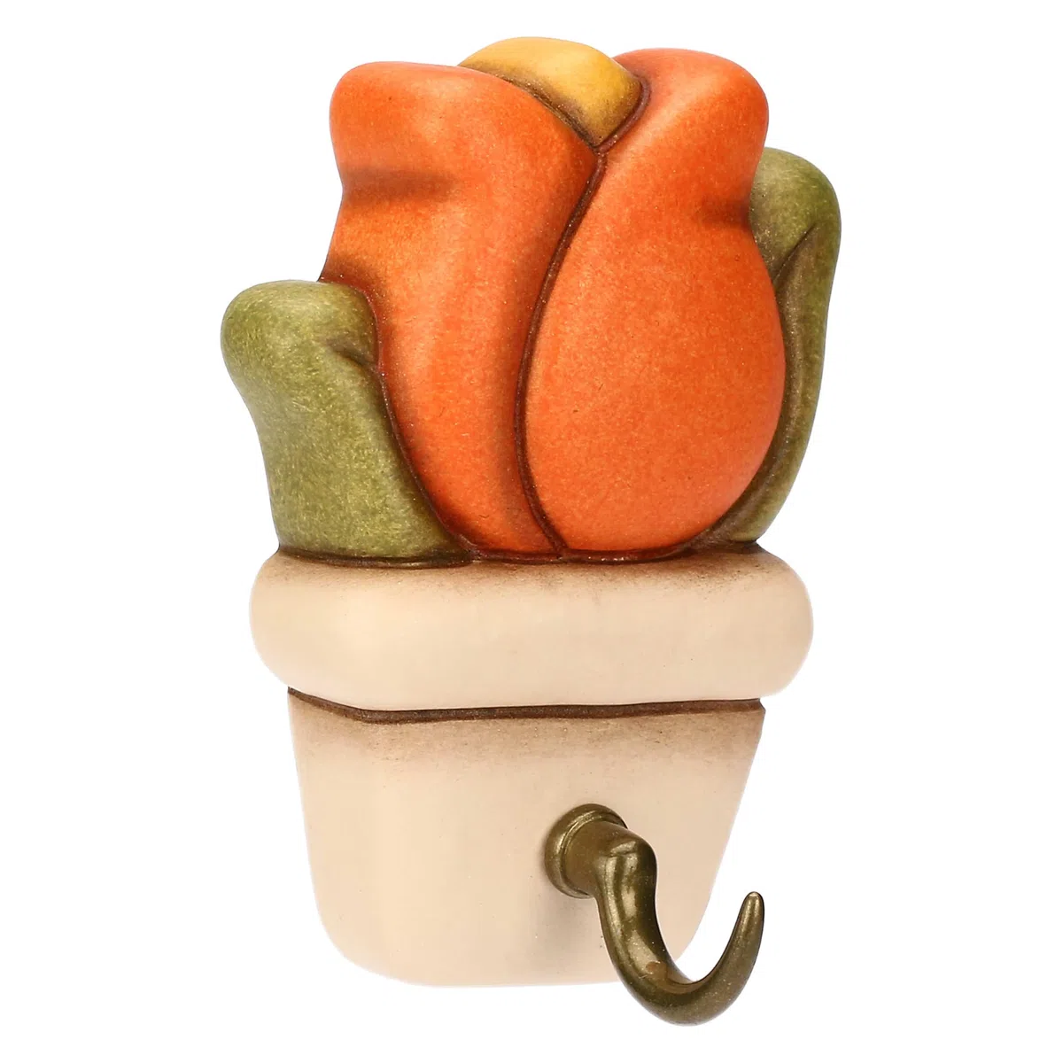 THUN - Portastrofinacci 1 gancio tulipano Country Bloom - Ceramica,5,4x1,9x7,2 cm