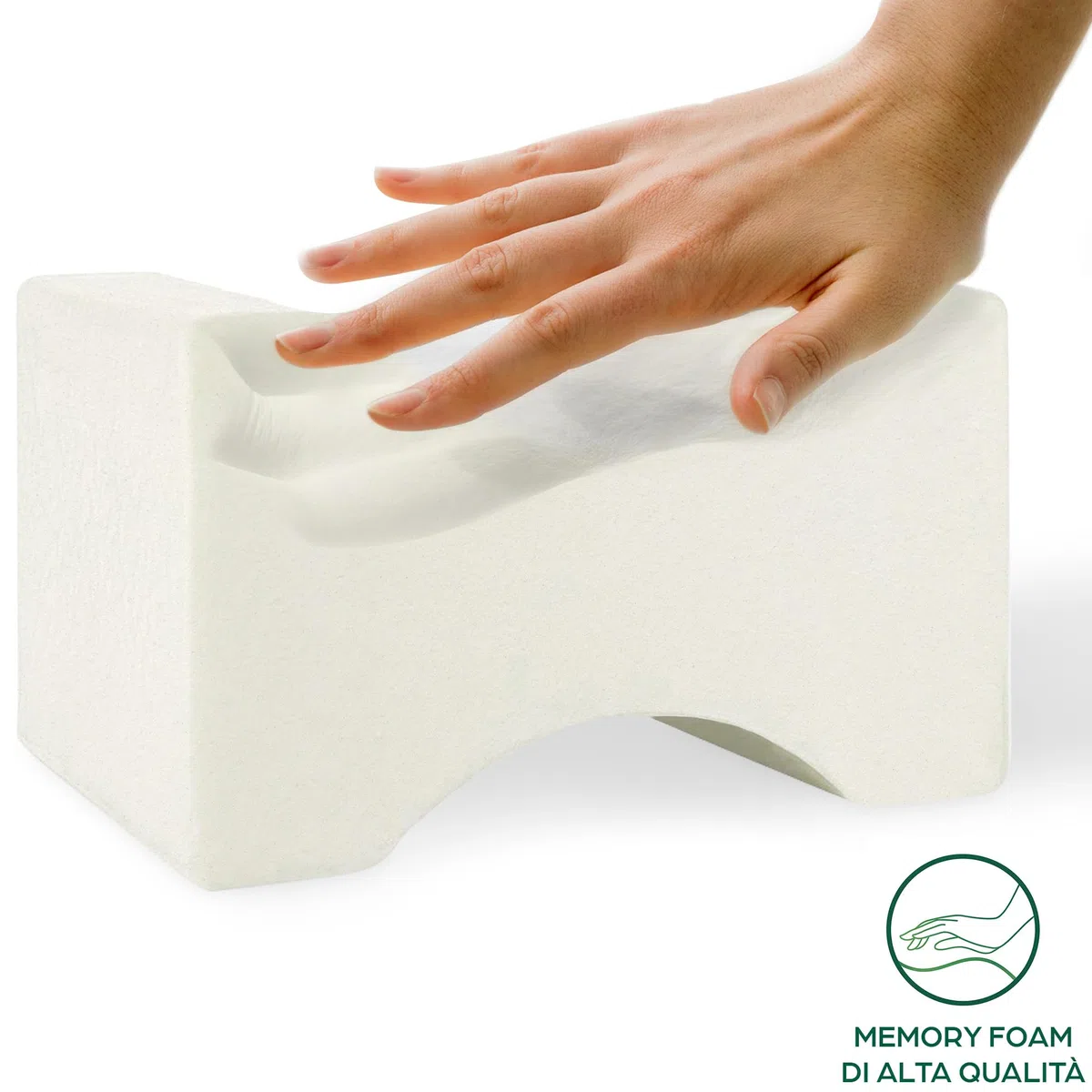 Cuscino per Gambe e Ginocchia per Dormire sul Fianco Riposa Di Lato Gambe e Schiena in Memory Foam e Bambù Supporto Ortopedico e Anatomico Lombare per Problemi Posturali Sfoderabile e Lavabile