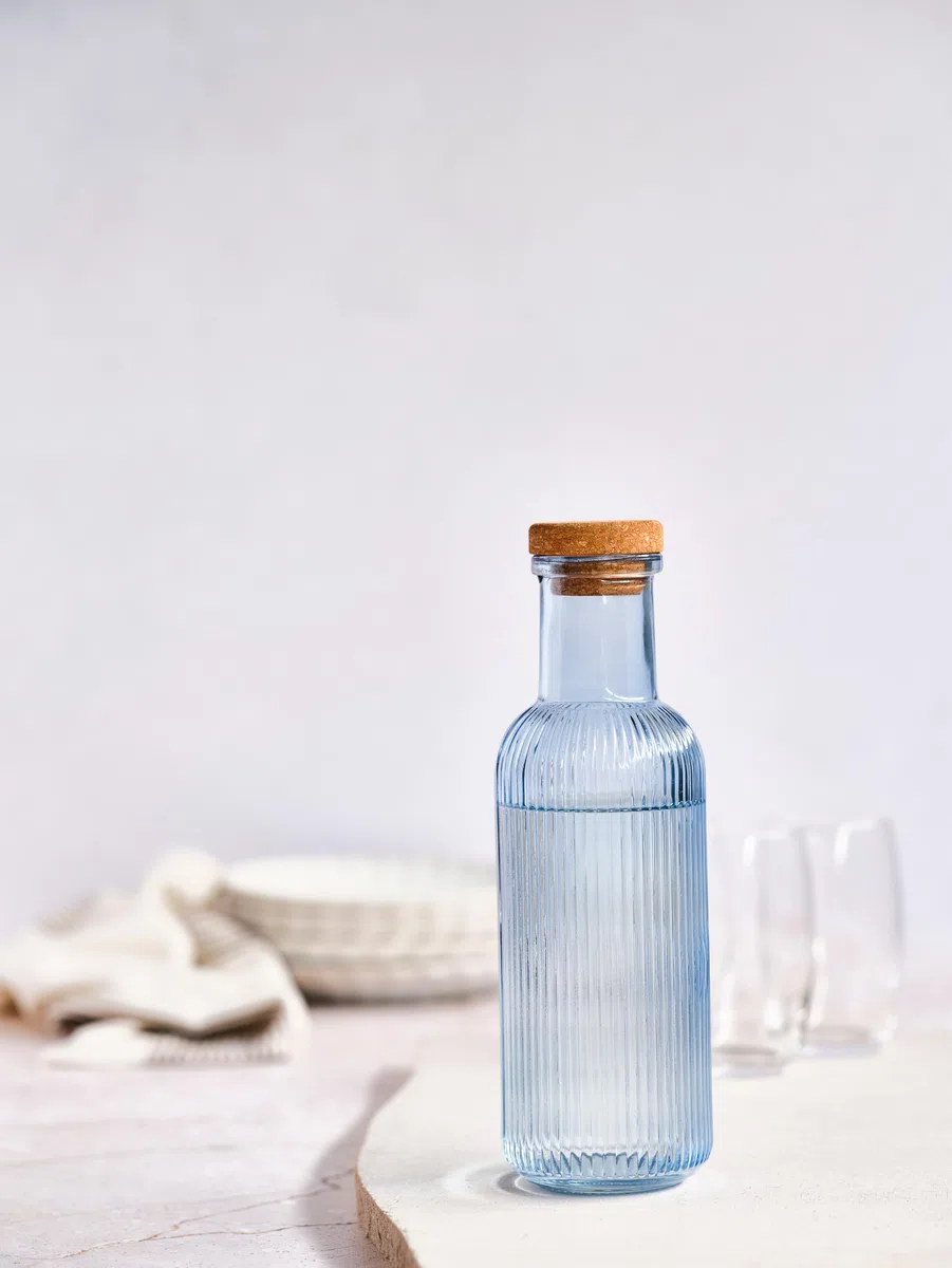 Cosy & Trendy Bottiglia di Vetro Raya, Blu, 1L