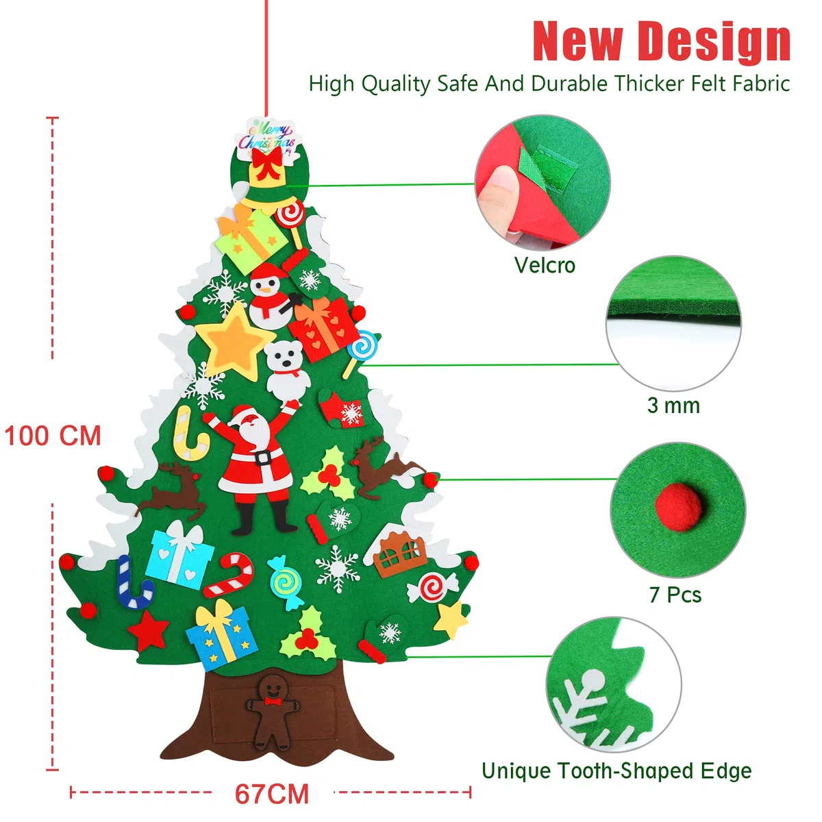 FIFlying Albero di Natale in feltro bambini