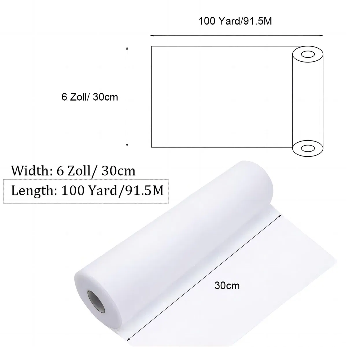 Rotolo di Tulle 30cm x 92M - Decorazione per Matrimoni, Runner da Tavola 100 Yards, Tessuto per DIY Tutu Gonna, Tabella, Craft, Fiocco, Decorazioni per Feste