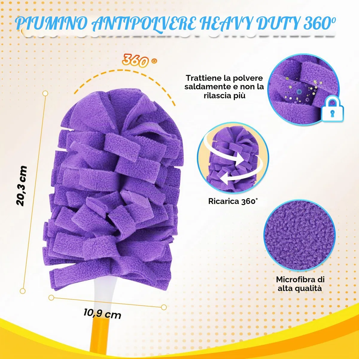 KEEPOW Ricariche Riutilizzabili per Swiffer Panni Catturapolvere, Super Assorbente in Microfibra per Swiffer Duster Piumini Catturapolvere, per Intrappolare Sporco e Polvere, 4 Pezzi