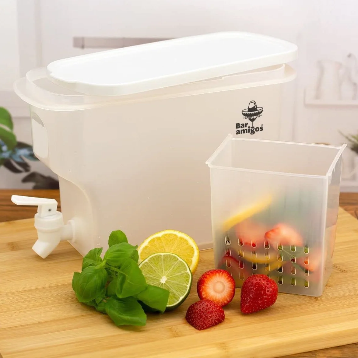 Bar Amigos Contenitore per infusione di frutta 3,5 l PETG rubinetto bevande serbatoio